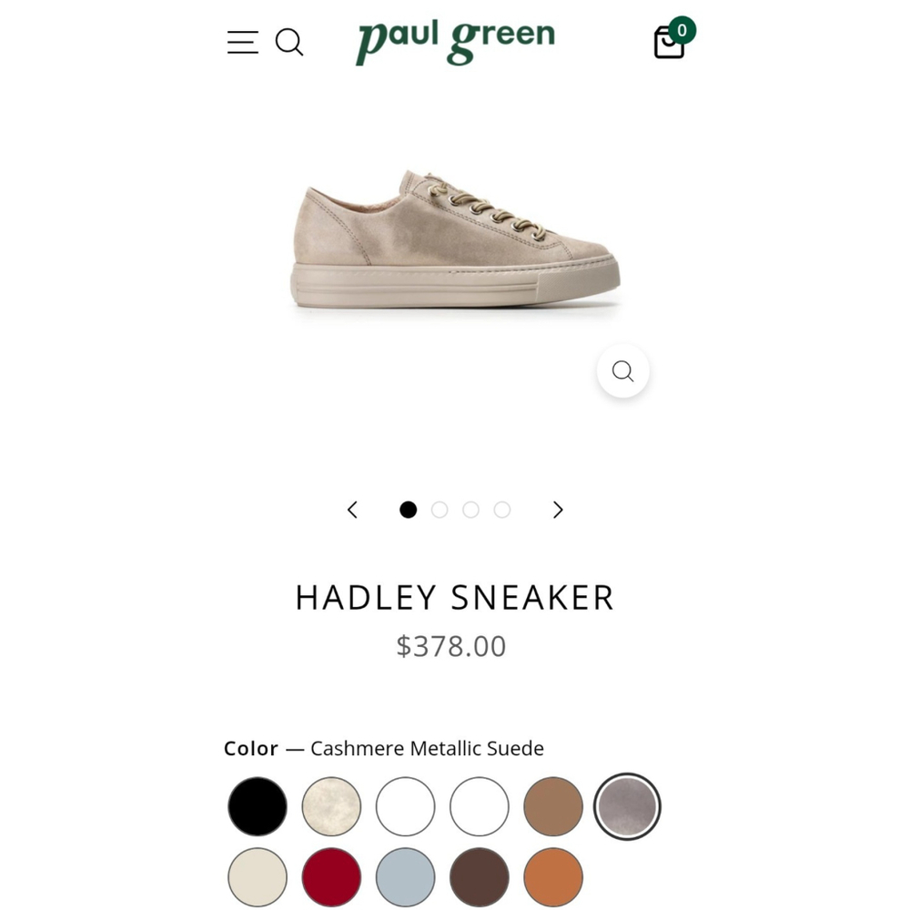 Paul Green Hadley Sneaker in Cashmere Metallic Suede